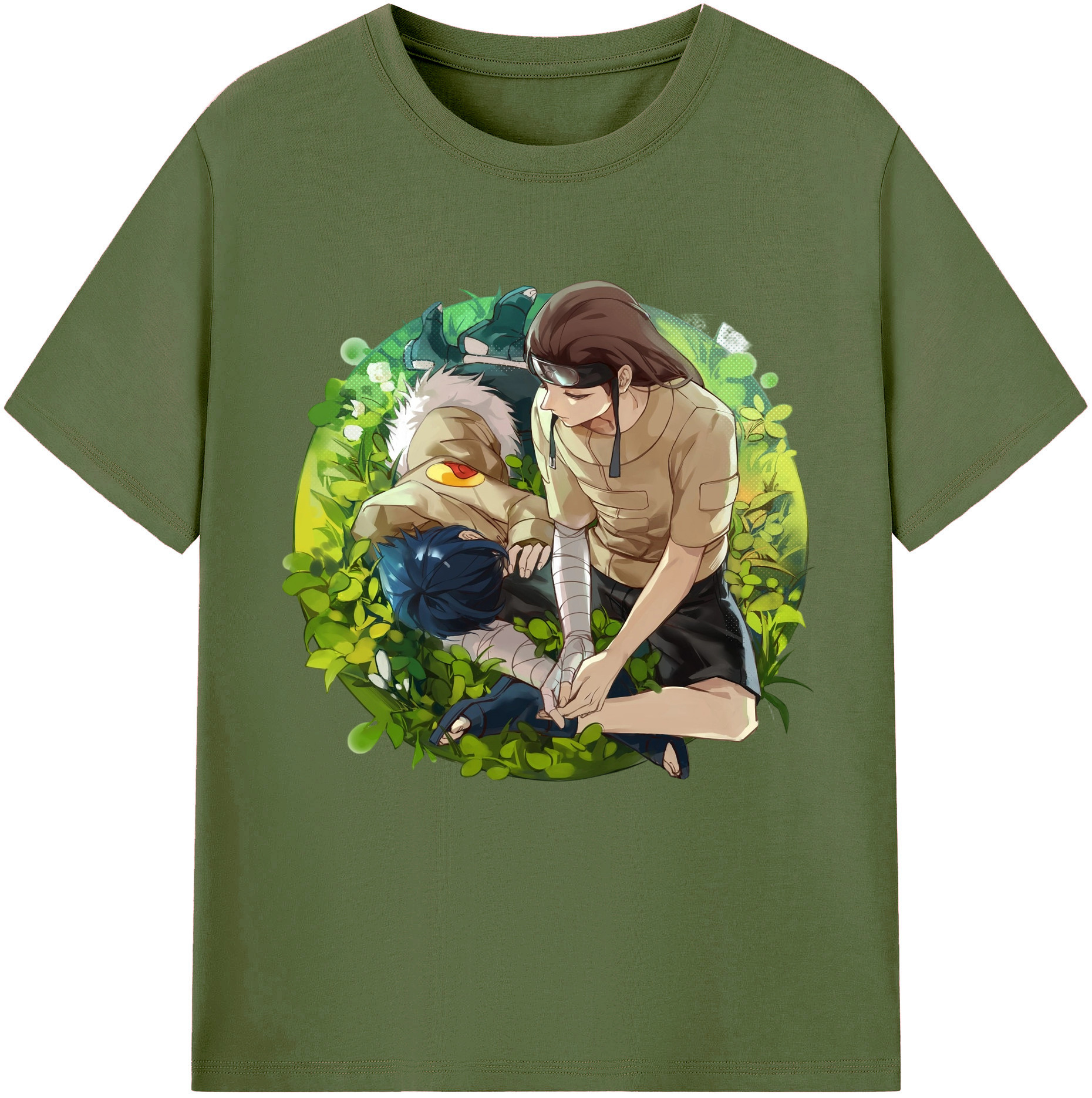 （画像用） NARUTO -ナルト- 日向ネジ Hyūga Neji 綿100％半袖Tシャツ（フロントプリント）